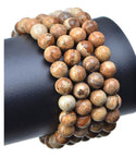 Natural Picture Jasper Gemstone Round Beads, 15 Inch/1 Strand, Size Selections: 4mm/6mm/8mm/10mm
