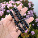 1 Strand Stretch Natural Gold Sheen Obsidian Beaded Gemstone Bracelet, 8mm Bead, Length Selections: 7 inch/7.5 inch/8 inch/8.5 inch