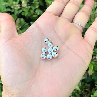 100pcs Seamless Smooth Round Beads, Sterling Silver Plated Brass, Size Selection: 6mm/8mm/10mm
