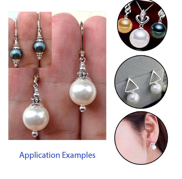 AAA Grade Natural Shell Pearl Round Beads, Freshwater Mother Of Pearl Nacre, Cream White, 1 Strand/15 Inch, Size Selections: 4mm/6mm/8mm/10mm