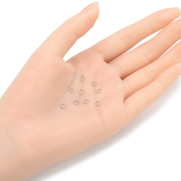 200pcs 304 Stainless Steel Open Jump Rings (4mm/6mm/8mm)