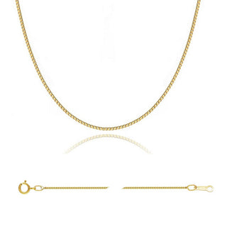 1pc 1/20 14K Gold Filled Sturdy Box Link Chain Necklace, 0.8mm Width/Thin Small, 18 Inch, Non Tarnish, KC21-18