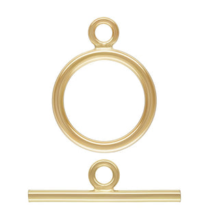 1 Set Real 1/20 14K Gold Filled Round Toggle Clasp, T-Bar Jewelry Closure, Size Selections: 10mm/11mm/15mm