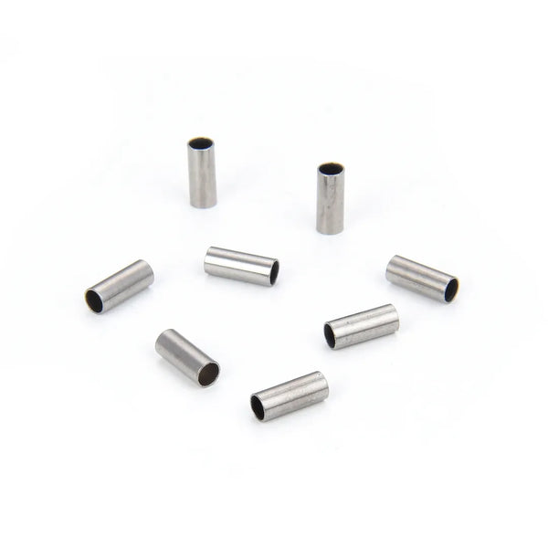 200pcs 304 Stainless Steel Round Tube Connectors, 5mm Length, 1.5mm Hole ID, Sleek Finish