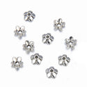 200pcs 5-Petal Flower Bead Caps, 6mm Small Bead End Caps, Antique Silver, MC-AB12