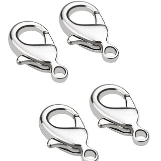 20pcs Tarnish Resistant Lobster Claw Clasps, Sterling Silver Plated Brass, Size Selections: 10mm/12mm/15mm/20mm