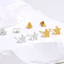 1 Pair 18K Yellow Gold Plated 925 Sterling Silver Stud Earrings, Star Ear Studs, Small Tiny, SSE98-2
