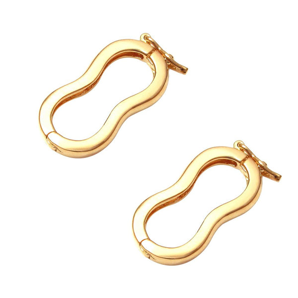 2pcs Tarnish Resistant Figure 8 Twister Hinged Necklace Shortener Clasp, 18K Yellow Gold Plated Brass, Size Selections: 9-10mm, 10-11mm, 12-13mm