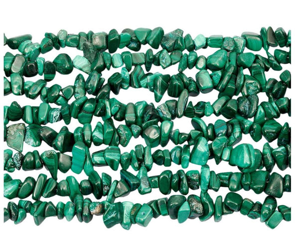 Natural Green Malachite Gemstones Chip Beads, Free Form, 5mm-8mm, Hole ID 1mm, 1 Strand/31 Inch, GZ1-32