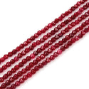 Natural Garnet Red Jade Gemstone Faceted Round Beads, 8mm, Hole ID 1mm, 14 Inch/1 Strand, GH-F3