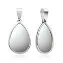 10pcs 304 Stainless Steel 23x15mm Teardrop Pear Bezel Cup Settings