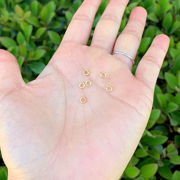 20pcs 925 Sterling Silver Open Jump Rings, Real 18K Yellow Gold Plated, 0.9mm/19 Gauge, Size Selections: 4/6/8/10/12mm