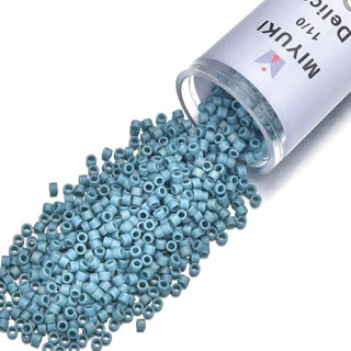 7.5g Miyuki Delica 11/0 Seed Beads, Matte Glazed Rainbow Nile Blue DB2315
