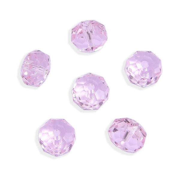 25pcs Adabele Austrian Faceted Donut Rondelle Crystal Beads #5045, Rosaline (Light Pink), 8mm x 5mm, Hole ID 1.2mm, SSO-803