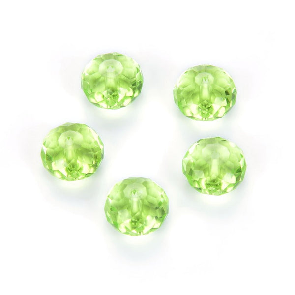 24pcs Adabele Austrian Faceted Rondelle Crystal Beads #5040, Light Olivine (Green), Size Selections: 6x4mm, 8x6mm, 10x8mm