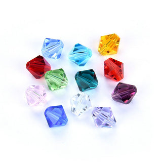 2 Sets/24pcs Mixed Austrian Birthstone Bicone Crystal  Beads, 8mm, Hole ID 1mm, BB1