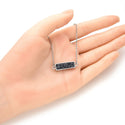 1pc Natural Druzy Crystal Pendant Necklace, Hematite Black Bar Gemstone Pendant, 18 inch Stainless Steel Surgical Chain, GGP23-4