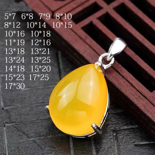 2pcs 925 Sterling Silver Open Back Teardrop Bezel Blank Setting, Inner Bracket Diameter Selections: 8x6mm, 10x8mm, 14x10mm, 16x12mm