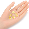 10pcs 14mm Cute Leaf Links, Tarnish Resistant, 18K Yellow Gold Plated Brass, BFW-B10
