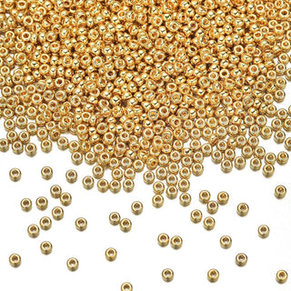 25g Miyuki Rocaille 11/0 Seed Beads Opaque 24Kt Gold-plated Light RR-193