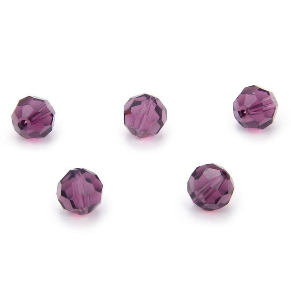 50pcs Adabele Austrian Faceted Round Crystal Beads #5000, Amethyst, Size Selections: 4mm/6mm/8mm/10mm