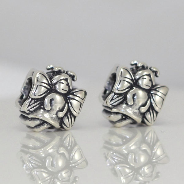 1pc Solid 925 Sterling Silver Religion Winged Angel Bead Charm, Compatible with Pandora All Other Charm Bracelet, EC483