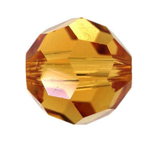 50pcs Adabele Austrian Faceted Round Crystal Beads #5000, Amber Topaz Yellow, Size Selections: 4mm/6mm/8mm/10mm