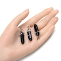 4pcs Natural Black Obsidian Gemstone Pendants, 42mm Loose Bullet Point Stone Drops, G2P-C15