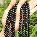 AAA Natural Black Agate Gemstone Round Beads, 15 Inch/1 Strand, Size Selections: 4mm/6mm/8mm/10mm