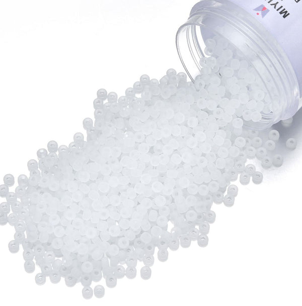 25g Miyuki Rocaille 8/0 Seed Beads Translucent Matte Crystal Clear RR-131F