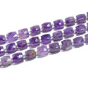 10pcs Natural Amethyst Purple Crystal Gemstone Faceted Cylinder Tube Beads, 12-18mm, Hole ID 1mm, GZ9-2