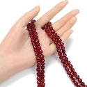 Natural Garnet Red Jade Gemstone Faceted Round Beads, 8mm, Hole ID 1mm, 14 Inch/1 Strand, GH-F3