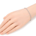 1pc 925 Sterling Silver 2.2mm Diamond Cut Braided Rope Chain Bracelet, Tarnish Resistant White Gold Plated, Length Selections: 7 inch/7.5 inch/8 inch