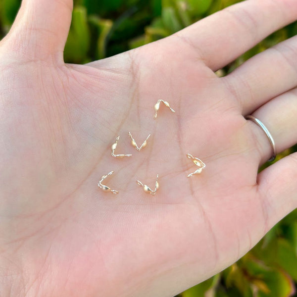 10pcs Real 1/20 14K Gold Filled Clamshell Calotte Bead Tips, Double Closed Rings, 7mm, JK4-B2