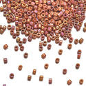 30g Miyuki Delica 11/0 Seed Beads, Opaque Rainbow Glazed Persimmon DB2274