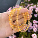 1 Strand Stretch Natural Yellow Citrine Crystal Beaded Gemstone Bracelet, 6mm Beads, Length Selections: 7 inch/7.5 inch/8 inch