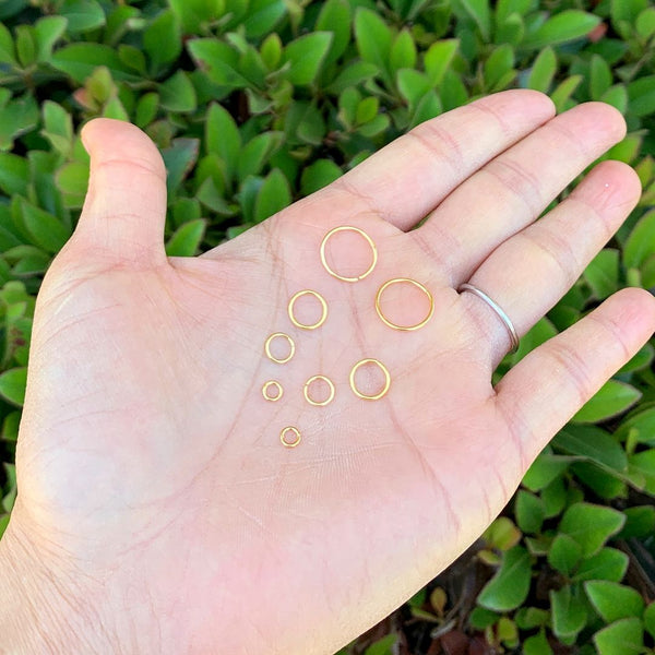 20pcs 925 Sterling Silver Open Jump Rings, Real 18K Yellow Gold Plated, 0.8mm/20 Gauge, Size Selections: 4/6/8/10/12mm