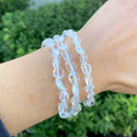 1 Strand Stretch Natural Clear Crystal White Quartz Free Form Gemstone Bracelet, 5-8mm Small Beads, Length Selections: 7 inch/7.5 inch