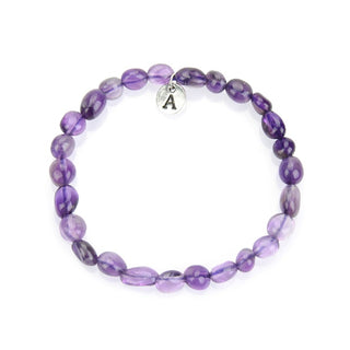 1 Strand Stretch Natural Grade A Purple Amethyst Free Form Gemstone Bracelet, 5-8mm Small Beads, Length Selections: 7 inch/7.5 inch
