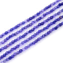 Natural Tanzanite Violet Jade Gemstone Faceted Round Beads, 3mm/Small Tiny, Hole ID 0.8mm, 2 Strands/26 Inch Total, GH3R-17