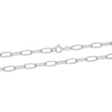 1pc 925 Sterling Silver Paperclip Cable Link Chain Necklace, 4mm, Thick Strong, Length Selections: 18 inch/20 inch/22 inch