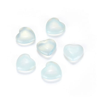 4pcs Synthetic Lab Created White Opal Heart-shaped Gemstone, 20mm Heart Loose Cut Stones, G3P-H6