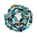 Natural Chrysocolla Turquoise Gemstone Oval Tumbled Pebble Beads, Irregular, 5mm to 8mm, Hole ID 1mm, 15 Inch/1 Strand, GZ11-52