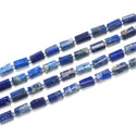 Natural Blue Lapis Lazuli Gemstone Faceted Tube Beads, 12x7mm, Hole ID 1mm, 15 Inch/1 Strand, GZ8-11