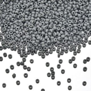 25g Miyuki Rocaille 11/0 Round Seed Beads Opaque Grey RR-499