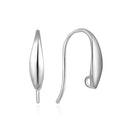 4pcs 925 Sterling Silver French Fish Earring Hooks, Tarnish Resistant Rhodium Plated, 14.3mm, SS480