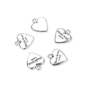 20pcs Made with Love Heart Charms, 19.2mm Large One Sided Heart Drop Pendants, Antique Silver, MC-D16