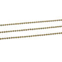 33 Feet Beaded Round Ball Chain, Antique Bronze Plated Brass, Chain Width Selections: 1mm/2mm/3mm