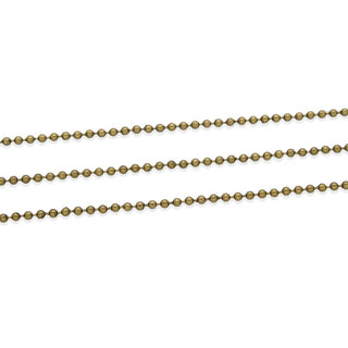 33 Feet Beaded Round Ball Chain, Antique Bronze Plated Brass, Chain Width Selections: 1mm/2mm/3mm