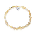 1 Strand Stretch Natural Gold Rutilated Quartz Free Form Gemstone Bracelet, 5-8mm Small Beads, Length Selections: 7 inch/7.5 inch
